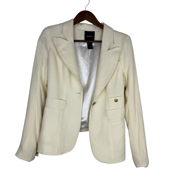 Smythe White Blazer Tailored Hip-Length SZ 4 - Picture 4 of 8
